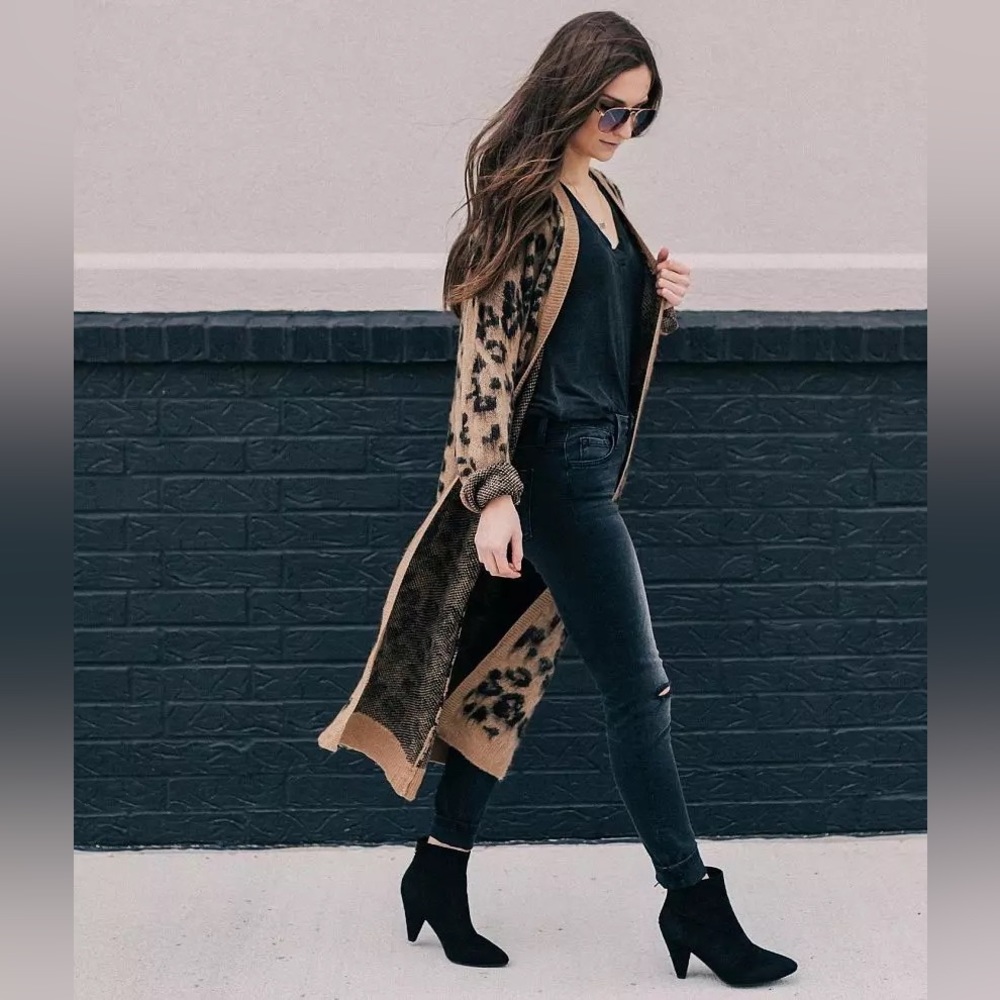 Leopard print duster cardigan